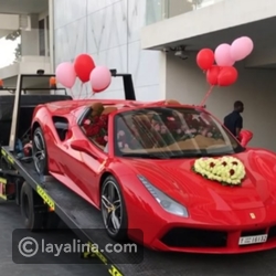 فيديو فتاة تحصل على فيراري حمراء بمناسبة الفالنتاين