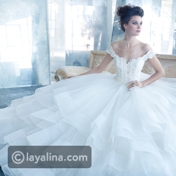 فساتين زفاف وخطوبة بكتف ساحل: أحدث اتجاهات 2016