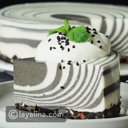 فيديو طريقة تحضير تشيز كيك كريمة الزيبرا