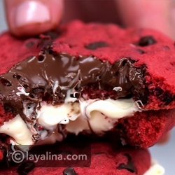 فيديو طريقة تحضير ساندويش كوكيز نوتيلا ريد فيلفيت