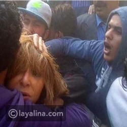 لحظة الاعتداء على الإعلامية لميس الحديدي أمام الكنيسة