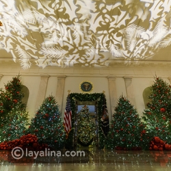 شاهد: سيدة أمريكا الأولى تحقق رقماً قياسياً في عدد أشجار عيد الميلاد